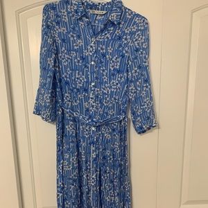 Blue and white Zara maxi dress